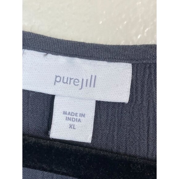 J. Jill Pure Gray 3/4 Sleeve Tunic Top Women size XL Lagenlook Mother of pearls - Picture 3 of 14